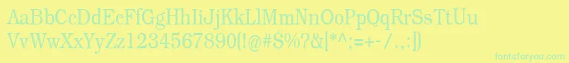 Fonte Practiqua – fontes verdes em um fundo amarelo