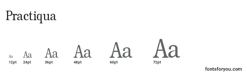 Размеры шрифта Practiqua