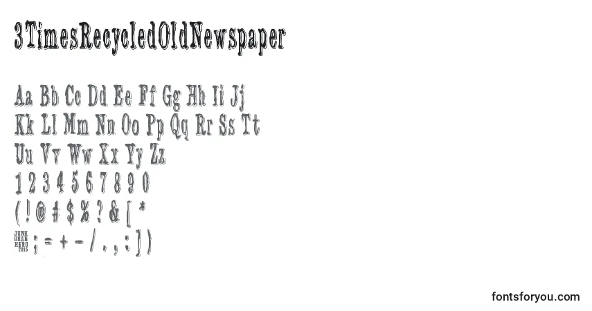 Czcionka 3TimesRecycledOldNewspaper (101452) – alfabet, cyfry, specjalne znaki