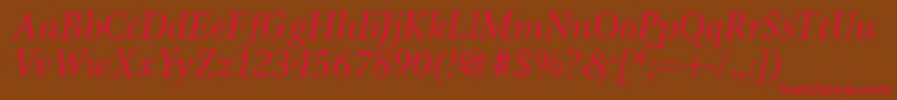 Fonte GameItalic – fontes vermelhas em um fundo marrom