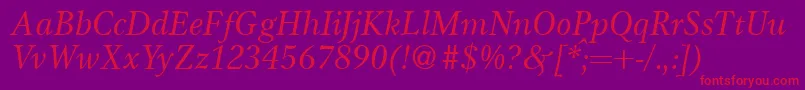 GameItalic Font – Red Fonts on Purple Background