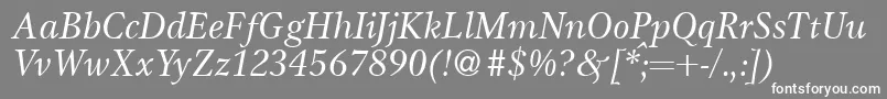 Fonte GameItalic – fontes brancas em um fundo cinza