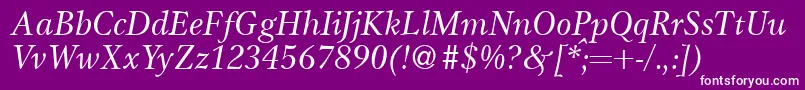 フォントGameItalic – 紫の背景に白い文字