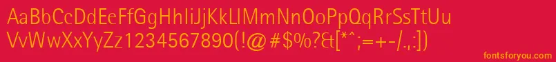 Agfarotissemisanslight Font – Orange Fonts on Red Background
