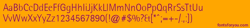 Agfarotissemisanslight Font – Purple Fonts on Orange Background