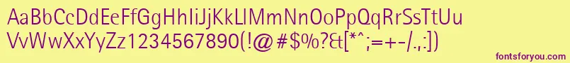Agfarotissemisanslight Font – Purple Fonts on Yellow Background