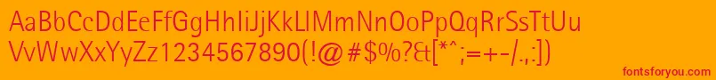 Agfarotissemisanslight Font – Red Fonts on Orange Background