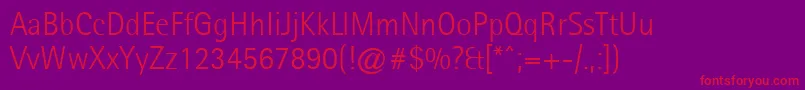 Agfarotissemisanslight Font – Red Fonts on Purple Background