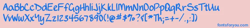 Czcionka DjbWritesALot – niebieskie czcionki na różowym tle