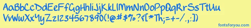 Więcej informacji o czcionce DjbWritesALot Czcionka DjbWritesALot – niebieskie czcionki na żółtym tle