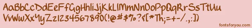 DjbWritesALot-Schriftart – Braune Schriften auf rosa Hintergrund