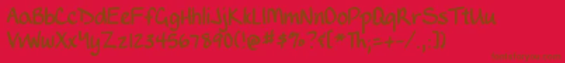 DjbWritesALot Font – Brown Fonts on Red Background