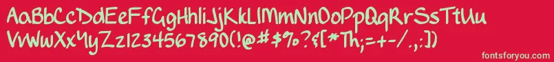 DjbWritesALot Font – Green Fonts on Red Background