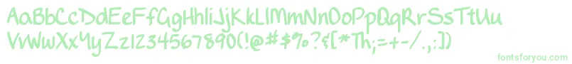 DjbWritesALot Font – Green Fonts on White Background