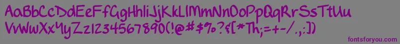 DjbWritesALot Font – Purple Fonts on Gray Background