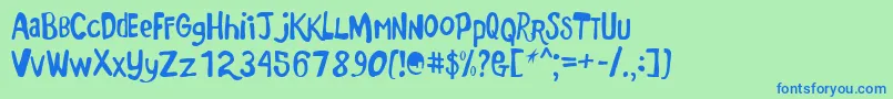 Fonte Markermonkey – fontes azuis em um fundo verde