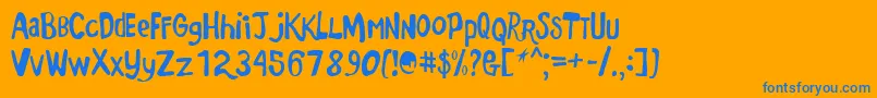 Markermonkey Font – Blue Fonts on Orange Background