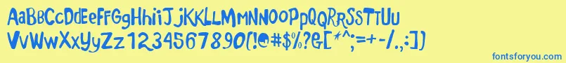 Шрифт Markermonkey – синие шрифты на жёлтом фоне
