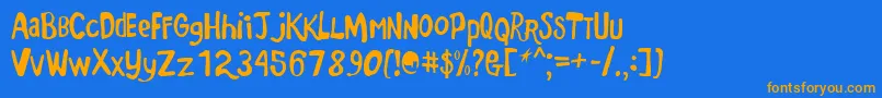 Markermonkey Font – Orange Fonts on Blue Background