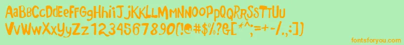 Markermonkey Font – Orange Fonts on Green Background