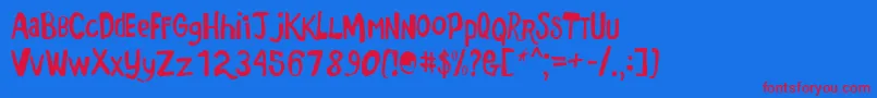 Markermonkey-Schriftart – Rote Schriften auf blauem Hintergrund