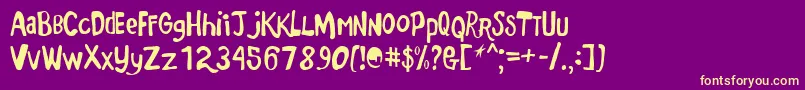 Fonte Markermonkey – fontes amarelas em um fundo roxo