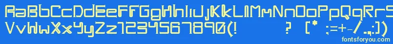 One Way Font – Yellow Fonts on Blue Background