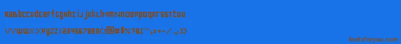 Squary-Schriftart – Braune Schriften auf blauem Hintergrund