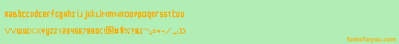 Squary Font – Orange Fonts on Green Background