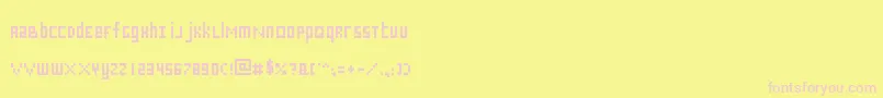 Squary-Schriftart – Rosa Schriften auf gelbem Hintergrund