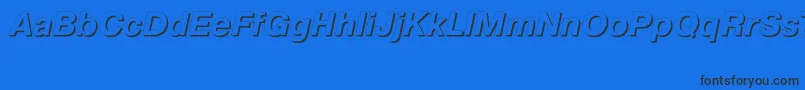 フォントPrs76C – 黒い文字の青い背景