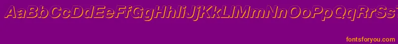 Prs76C Font – Orange Fonts on Purple Background