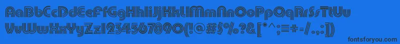 PuenteTrilineRegular Font – Black Fonts on Blue Background