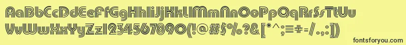 PuenteTrilineRegular Font – Black Fonts on Yellow Background