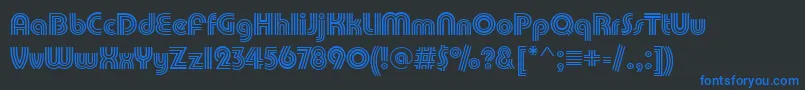 PuenteTrilineRegular Font – Blue Fonts on Black Background