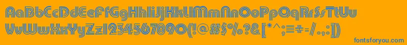 PuenteTrilineRegular Font – Blue Fonts on Orange Background