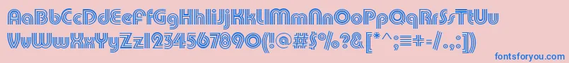 PuenteTrilineRegular Font – Blue Fonts on Pink Background