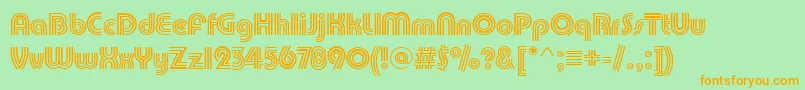 PuenteTrilineRegular Font – Orange Fonts on Green Background