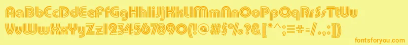 PuenteTrilineRegular Font – Orange Fonts on Yellow Background