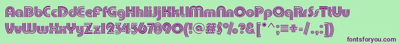 PuenteTrilineRegular Font – Purple Fonts on Green Background