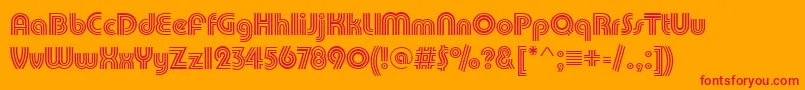 PuenteTrilineRegular Font – Red Fonts on Orange Background