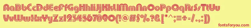 PuenteTrilineRegular Font – Red Fonts on Yellow Background