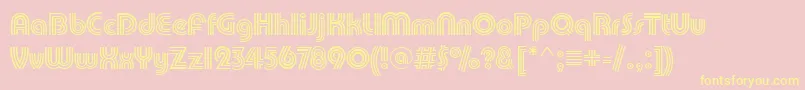 PuenteTrilineRegular Font – Yellow Fonts on Pink Background