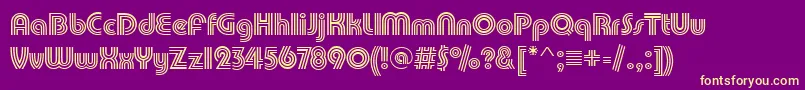 PuenteTrilineRegular Font – Yellow Fonts on Purple Background