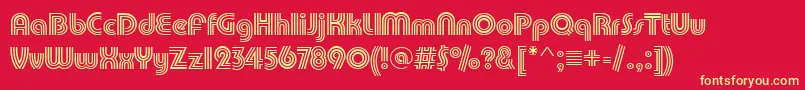 PuenteTrilineRegular Font – Yellow Fonts on Red Background