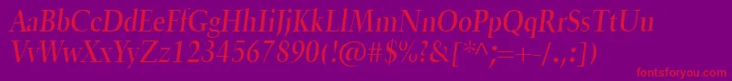 TrumpetliteItalic Font – Red Fonts on Purple Background