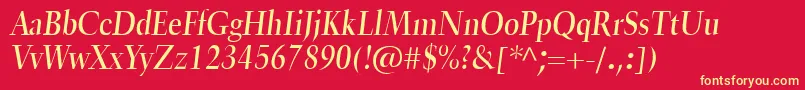 TrumpetliteItalic Font – Yellow Fonts on Red Background