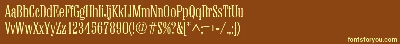 ColonellRegular-fontti – keltaiset fontit ruskealla taustalla