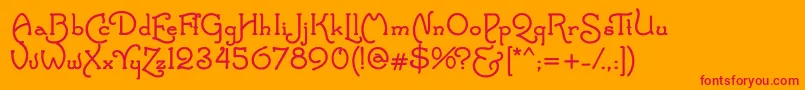 SantassleighfullBold Font – Red Fonts on Orange Background