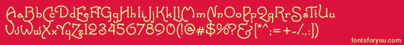 SantassleighfullBold Font – Yellow Fonts on Red Background